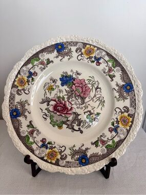Antique Royal Cauldon ENGLAND Bentick Hand Painted Platter 11" - Discontinued